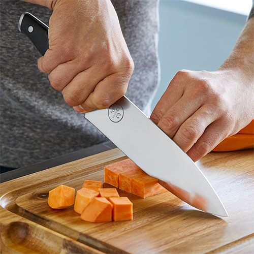 Pampered Chef 1577 5 Forged Steel, Full Tang Santoku Knife Brand New