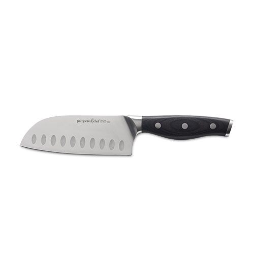 Pampered Chef 1577 5 Forged Steel, Full Tang Santoku Knife Brand New