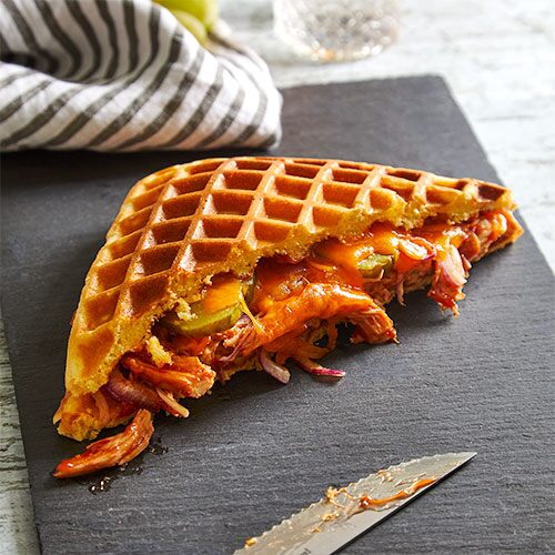 BBQ Chicken & Cornbread Waffles