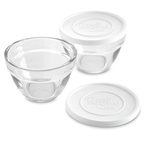 2pc (1 Cup & 2 Cup) Glass Prep Bowl Set with Measurement Lines Clear -  Figmint™