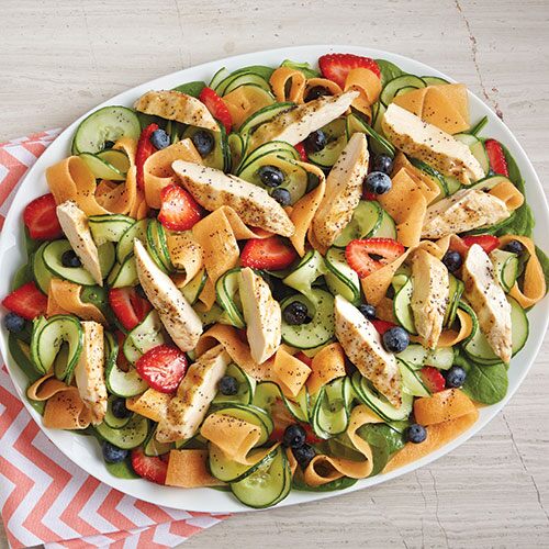 Ribboned Melon & Chicken Salad 